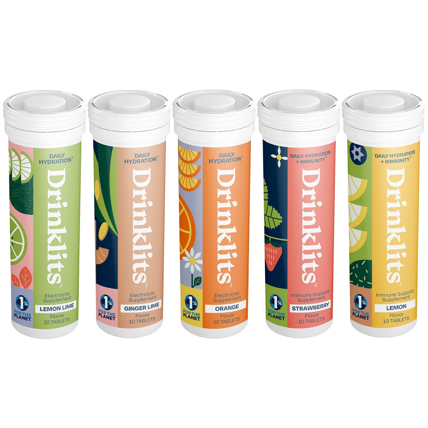 Hydration + Immunity Bundle: Tablets in 5 Flavors - 5 Tubes | 50 Servings