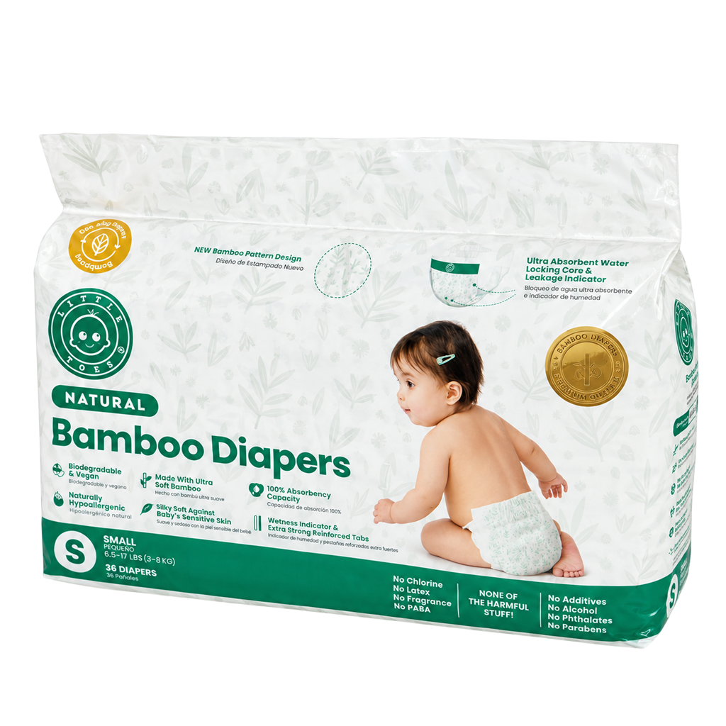 Little Toes® Natural Bamboo Diapers — 36 Pack