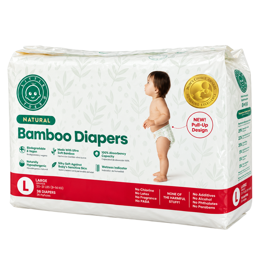Little Toes® Natural Bamboo Diapers — 36 Pack