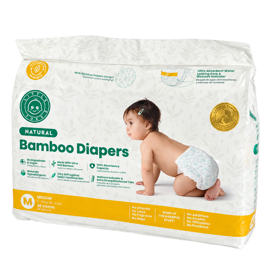 Little Toes® Natural Bamboo Diapers — 36 Pack