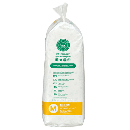 Little Toes® Natural Bamboo Diapers — 36 Pack