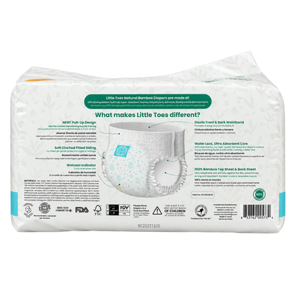 Little Toes® Natural Bamboo Diapers — 36 Pack