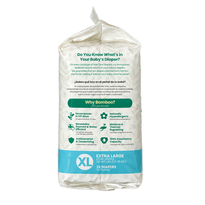 Little Toes® Natural Bamboo Diapers — 36 Pack