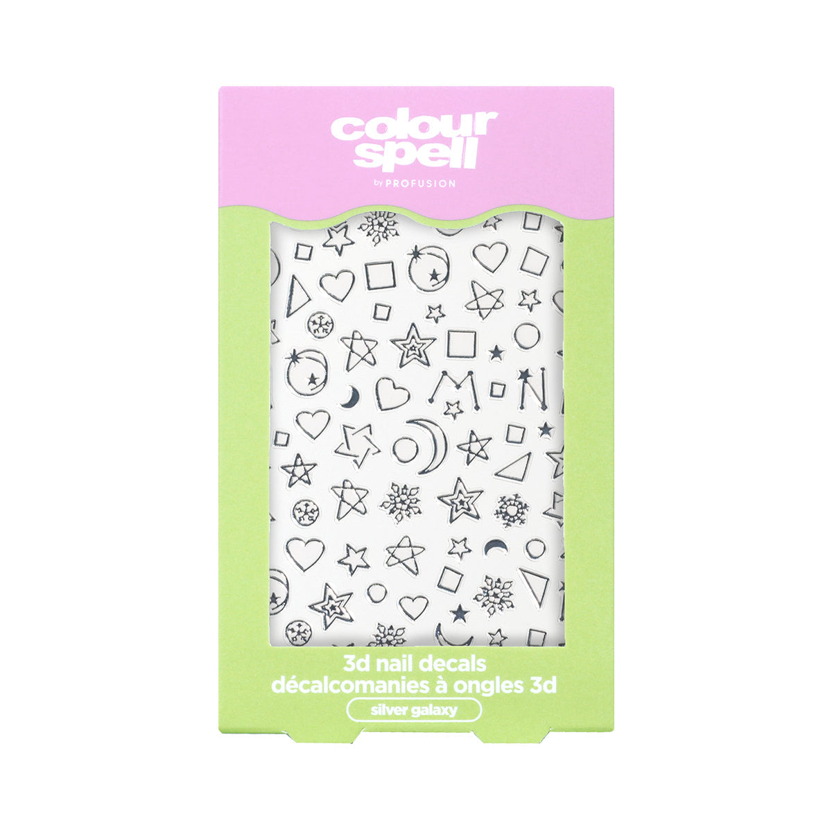 3D Nail Decals -Silver Galaxy
