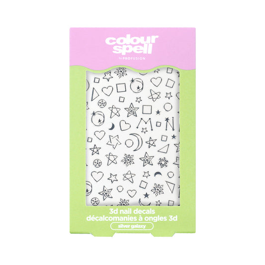 3D Nail Decals -Silver Galaxy