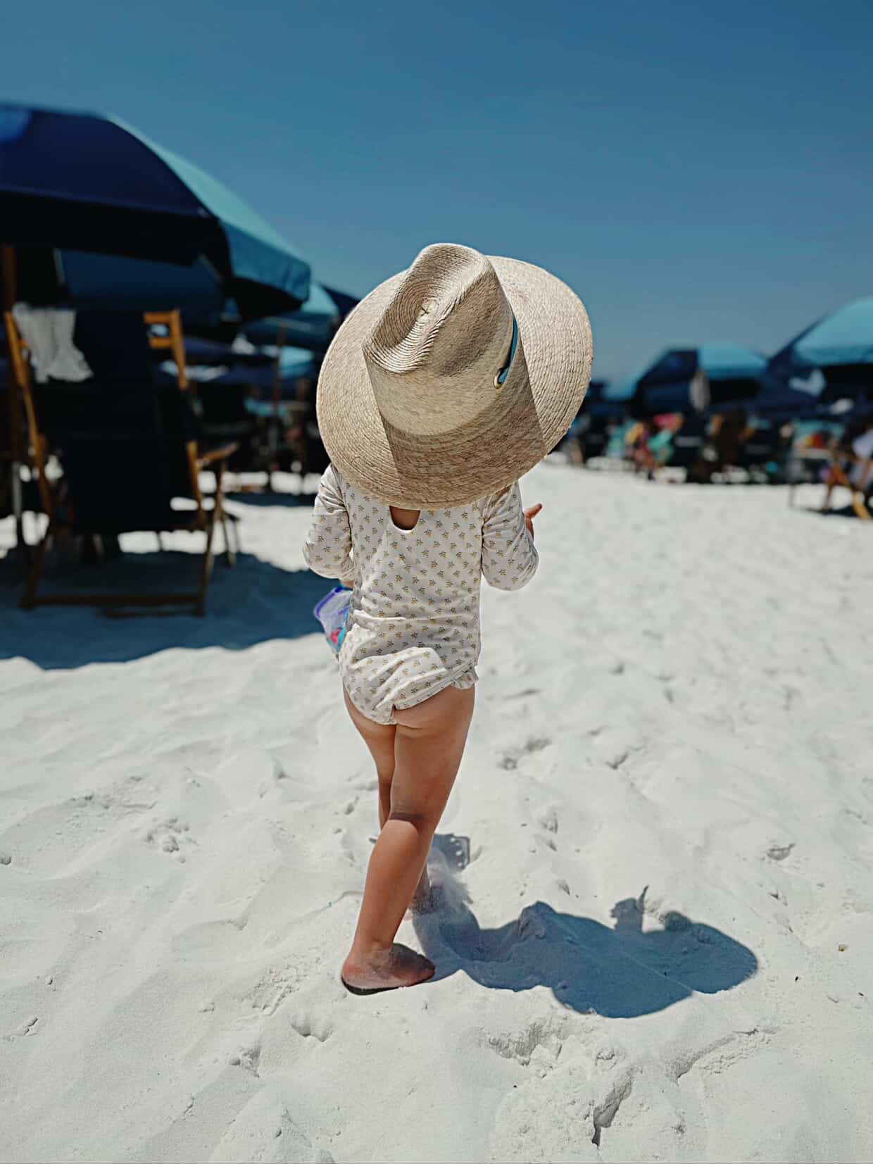 Petunia Girl's Sun Hat - Navy Ric-Rac Ribbon