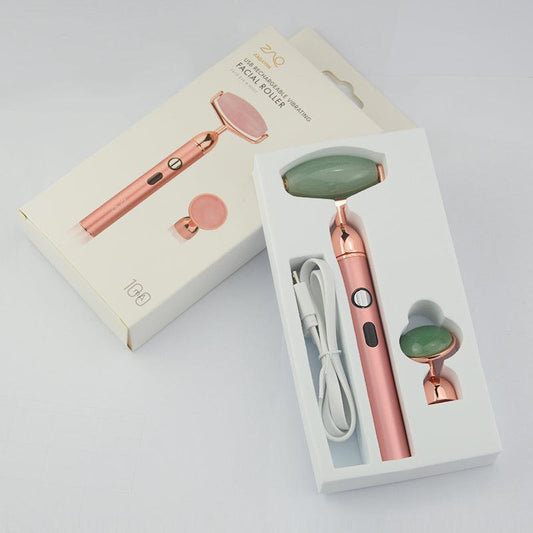 ZAQ Sana Jade USB Rechargeable Vibrating Changeable Face Rollers - 3 Speed