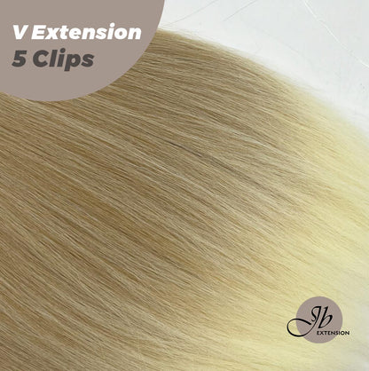 JBEXTENSION 20 Inches Hair V Extensions 5 Clip-in Straight Hair Extension With Clips 160g