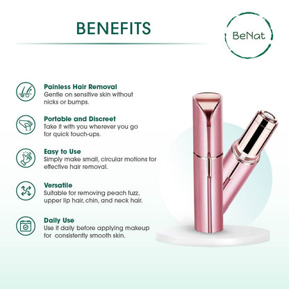 The Effortless Beauty Kit -Facial Hair Remover, Eyebrow Trimmer & Heated Eyelash Curler Set