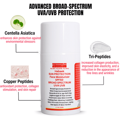 Crème Hydratante Visage Habaek Protection Solaire SPF50 | Peptides | Niacinamide