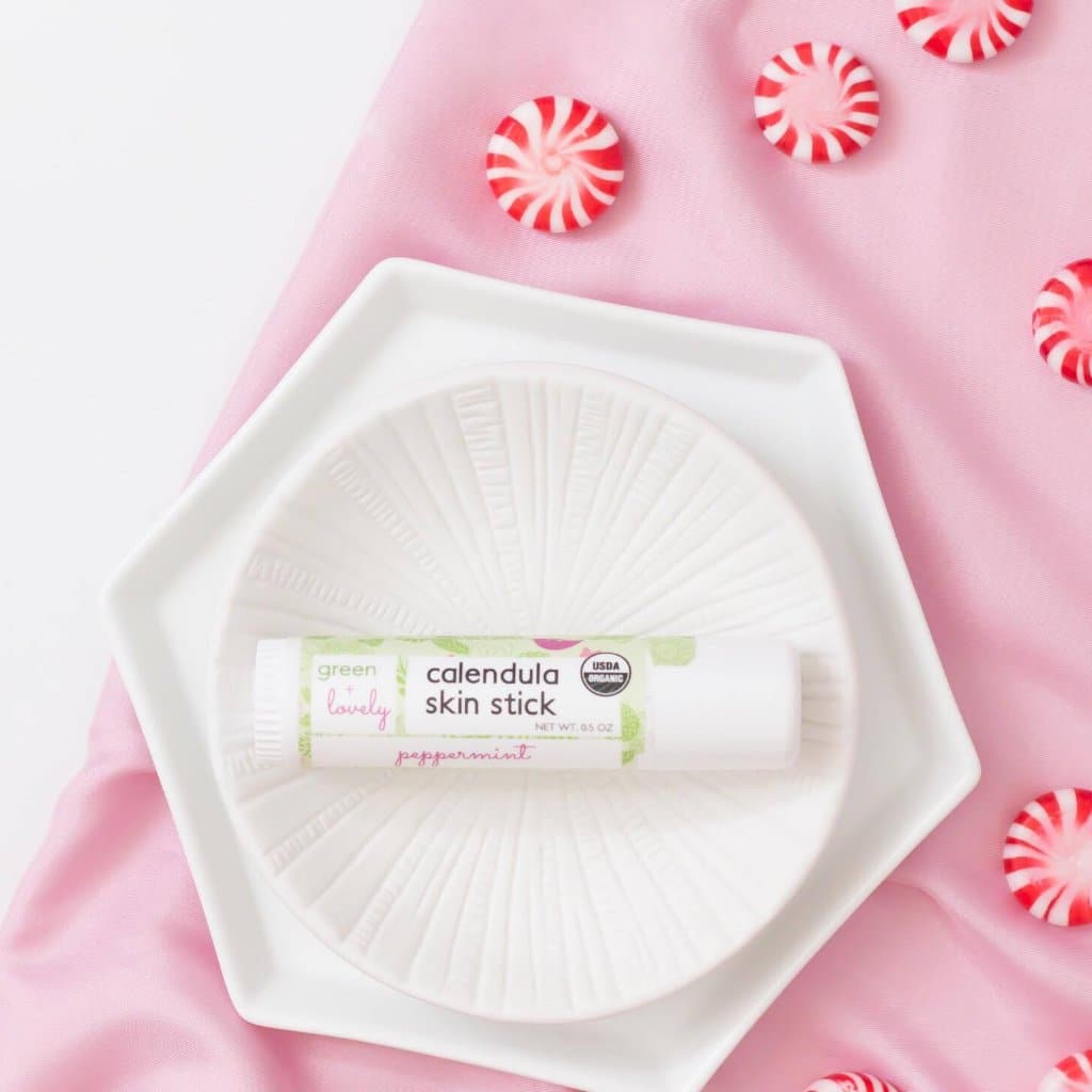 Peppermint Calendula Skin Stick - Organic Lotion Moisture Stick - Travel Size
