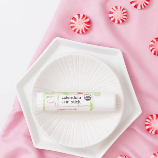 Peppermint Calendula Skin Stick - Organic Lotion Moisture Stick - Travel Size