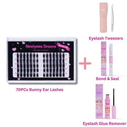70PCs Bunny Ear Lashes