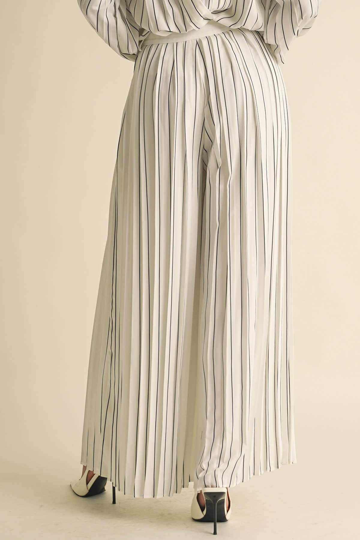 Pleated Stripe Pants