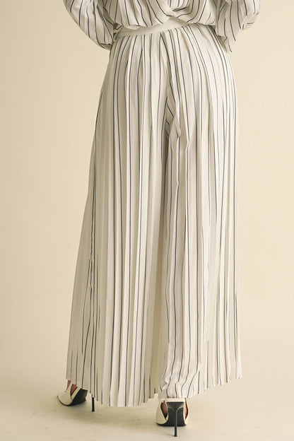 Pleated Stripe Pants
