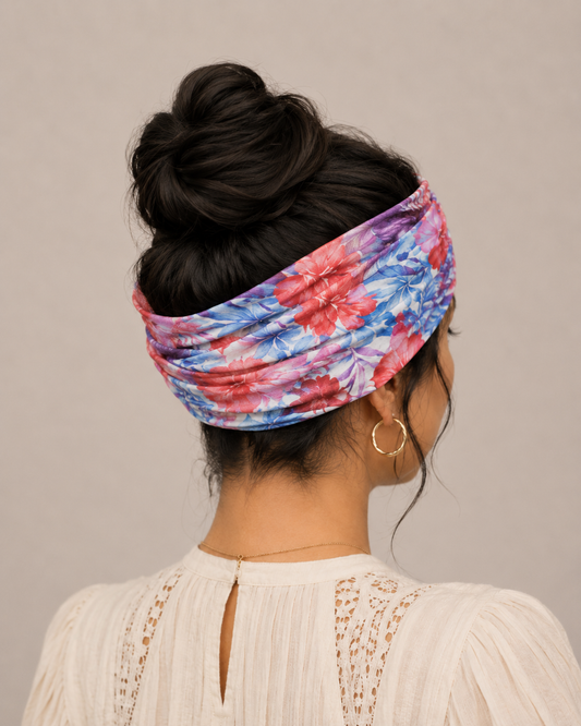 Rue – Long Style Sports Wrap (Crimson Bloom Jungle)