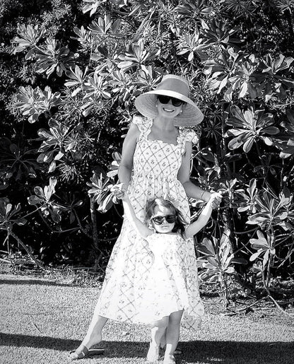 Wildflower Sun Hat - Cornflower Blue Paracord Lanyard with Wood & Jade Toggle Beads