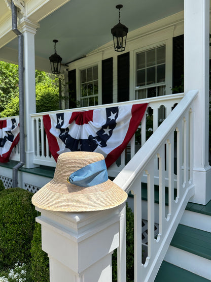 Palmetto Girl’s Hat - Long French Blue Grosgrain Ribbon