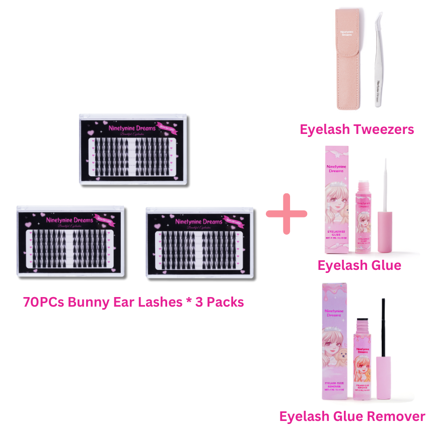 70PCs Bunny Ear Lashes