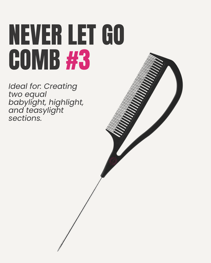 "Never Let Go" Carbon Fibre Babylight, Highlight and Teasylight Comb (Black 10.25") #3