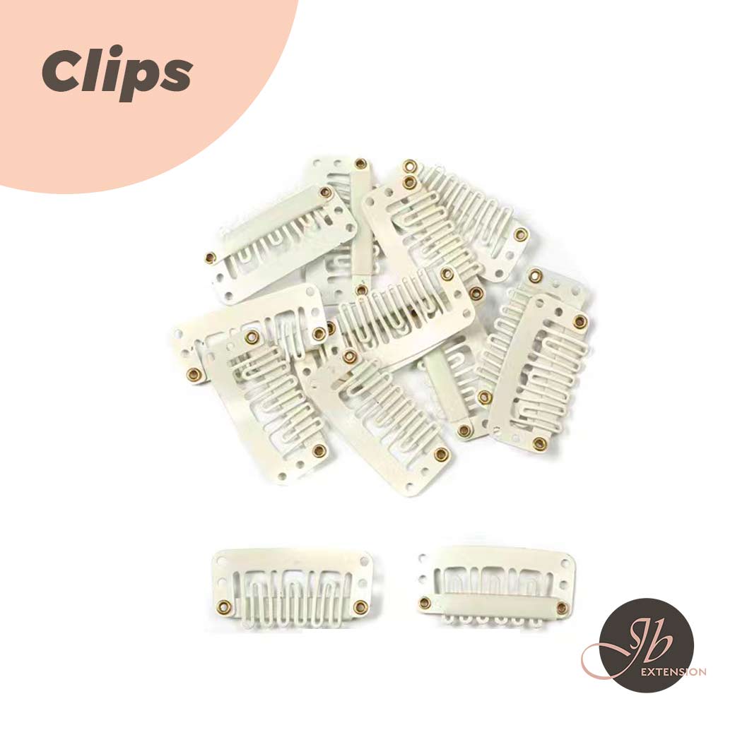JBextension 10 PCS 6-Teeth U-Shape Snap Clips for Hair Extensions - 3.3cm/1.3inch 10 PCS