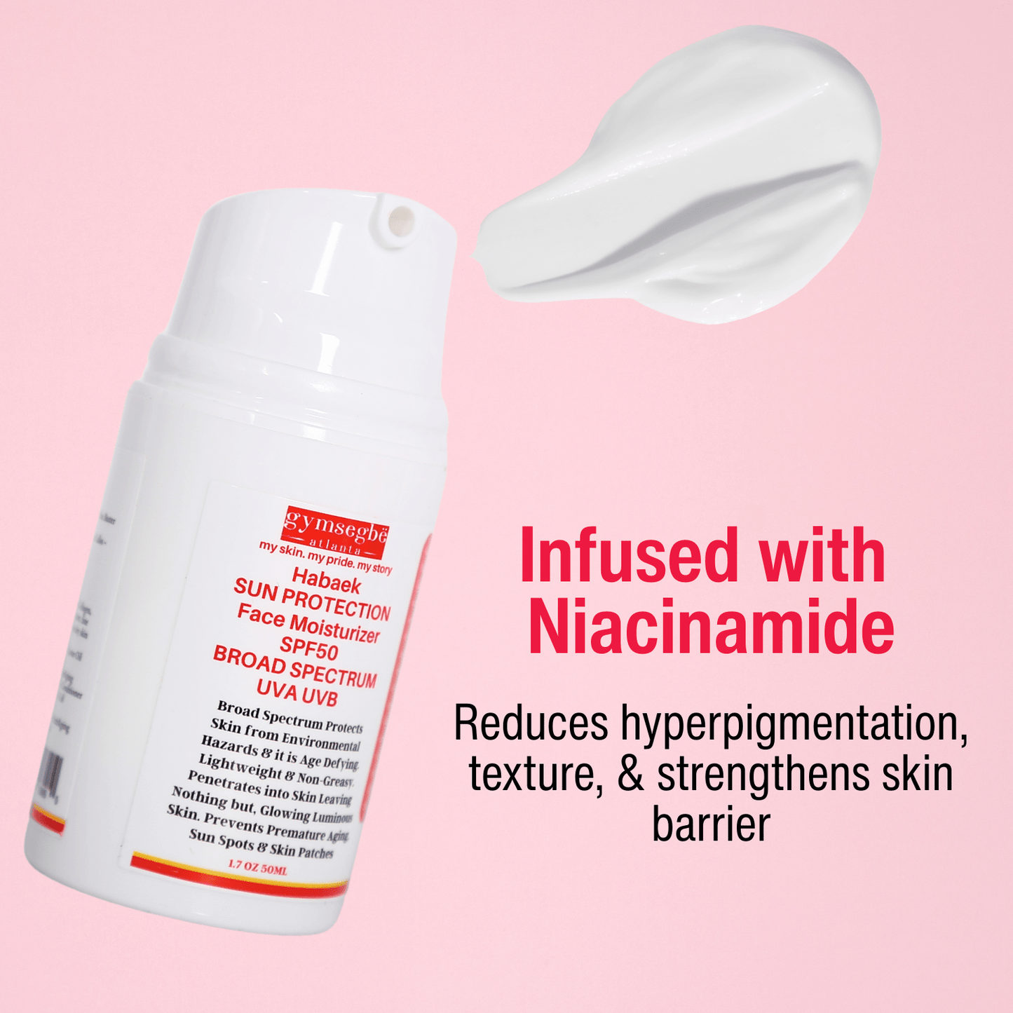 Crème Hydratante Visage Habaek Protection Solaire SPF50 | Peptides | Niacinamide