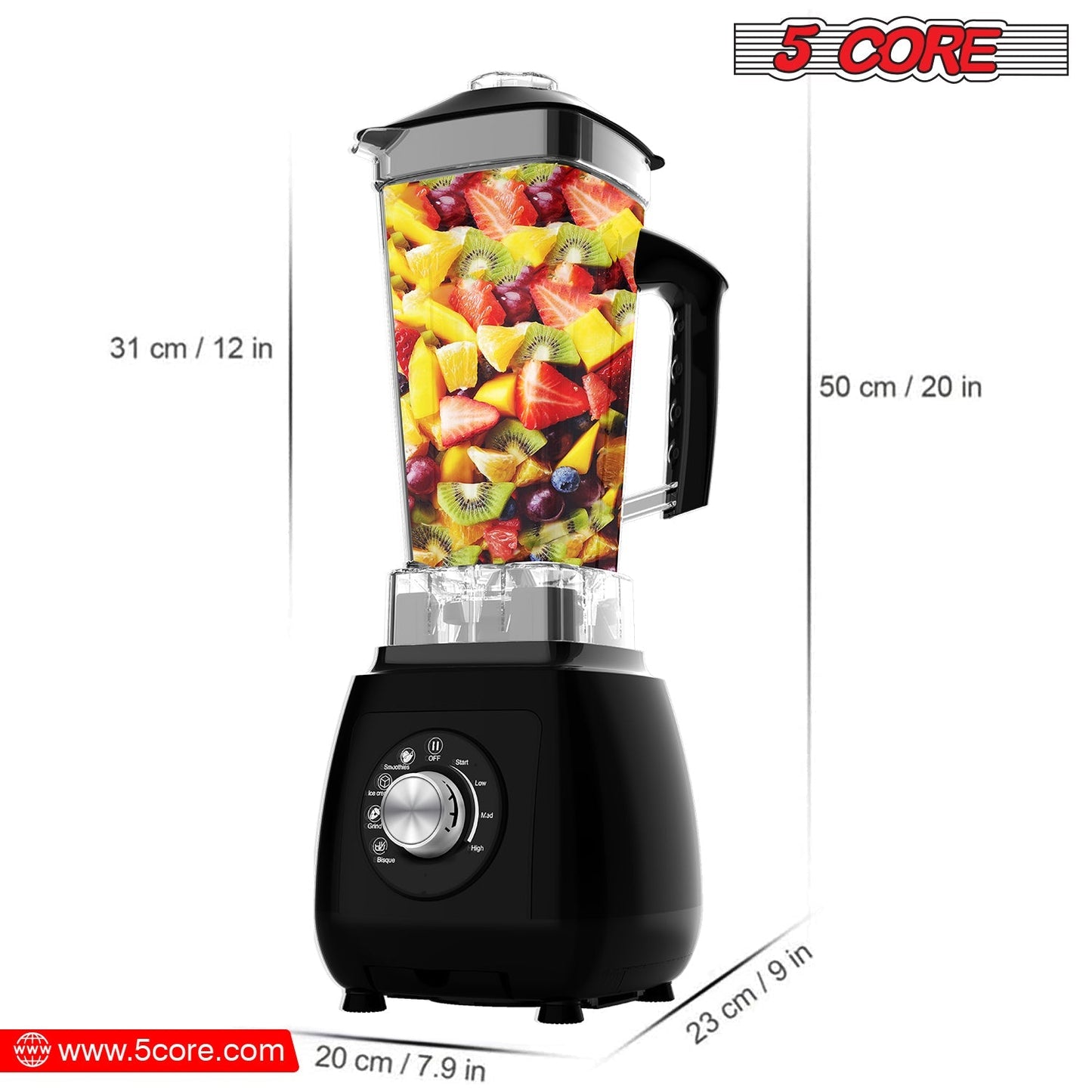 5Core Juicer Blender Machines 2000W  High-Speed Countertop Kitvhen