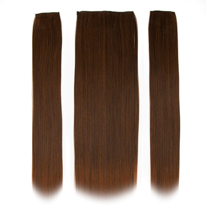 JBEXTENSION 3 PCS Hair Extension Clip Hair Extensions for Women Long Soft straight Clip  Extensions Synthetic Double Weft Hair Full Head 24 Inch
