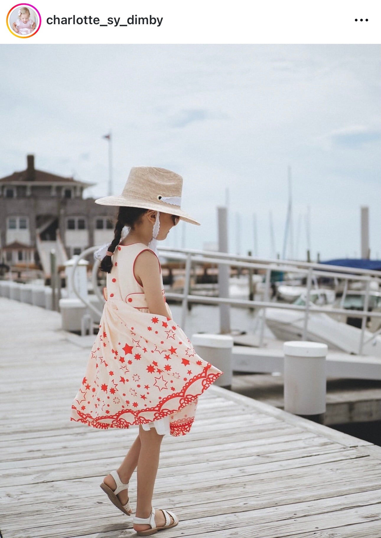 Petunia Girl's Sun Hat - Red Long Grosgrain Ribbon