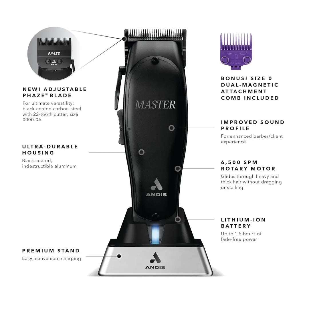 Andis Master Cordless Black Label Special Edition with Phaze Blade