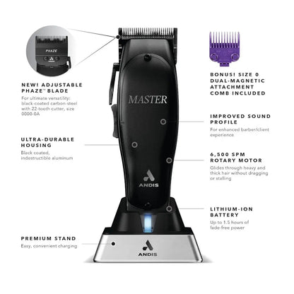 Andis Master Cordless Black Label Special Edition with Phaze Blade
