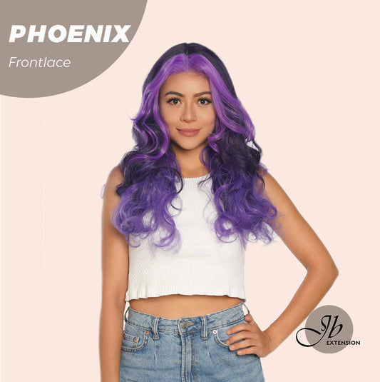 JBEXTENSION 24 Inches Mix Purple Body Wave Pre-Cut Frontlace Glueless Wig PHOENIX