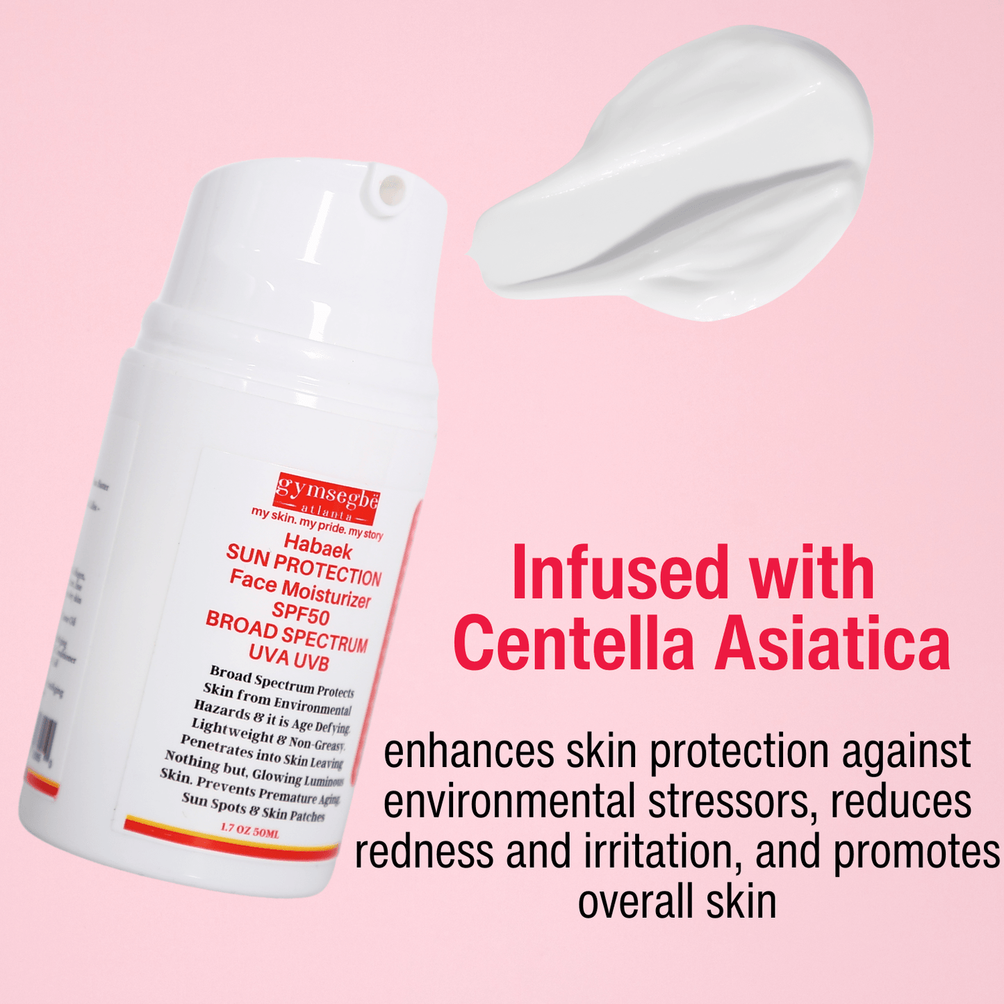 Crème Hydratante Visage Habaek Protection Solaire SPF50 | Peptides | Niacinamide