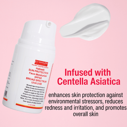 Crème Hydratante Visage Habaek Protection Solaire SPF50 | Peptides | Niacinamide