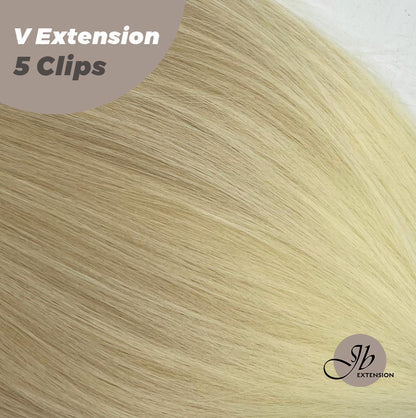 JBEXTENSION 20 Inches Hair V Extensions 5 Clip-in Straight Hair Extension With Clips 160g