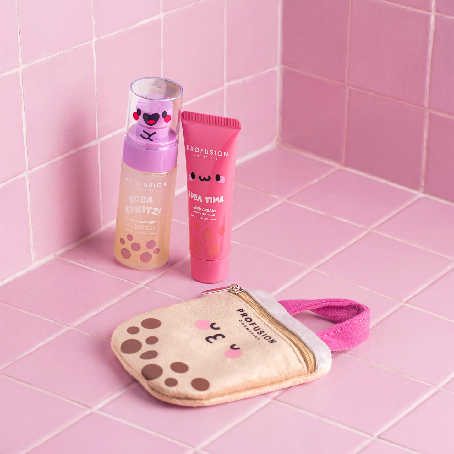 Let's Get Some Boba Body Spritz, Hand Lotion, and Reusable Pouch Set