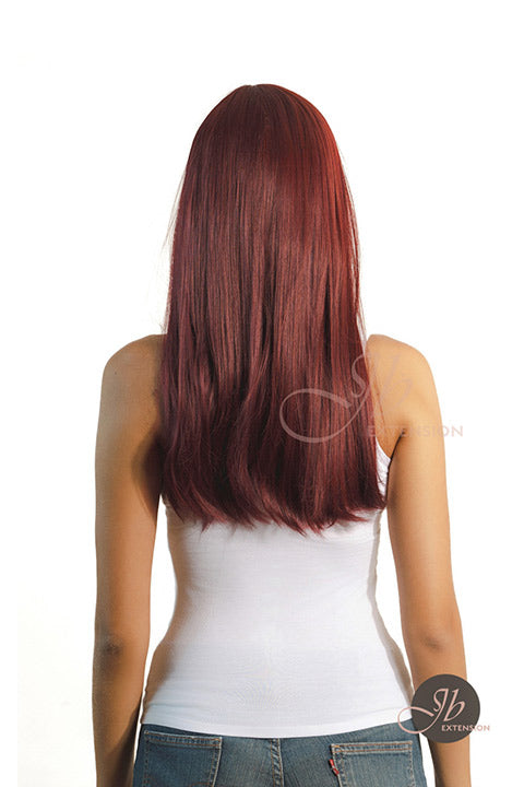 JBEXTENSION 22 Inches Straight Red Hime Cut Wig With Bangs ELENA