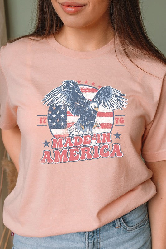 Retro Made In American 1776 Eagle Graphic Tee