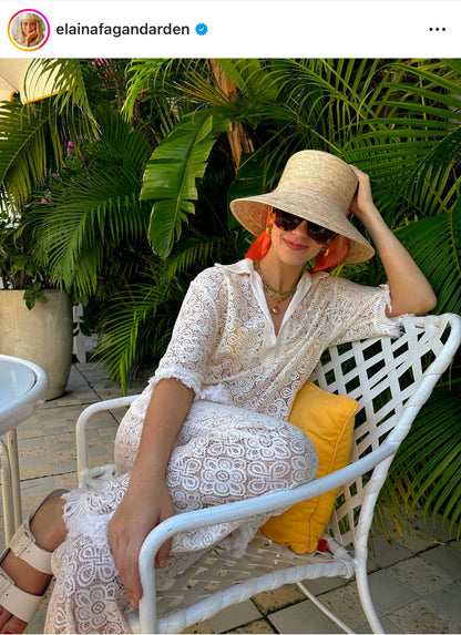 Clematis Bucket Hat - Pink Marigold Block Print Hat Scarf