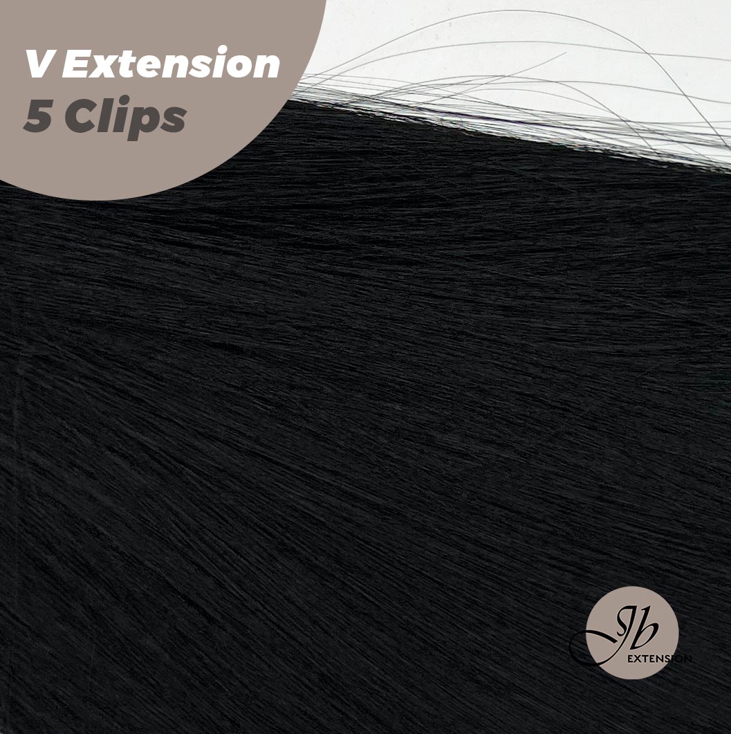 JBEXTENSION 20 Inches Hair V Extensions 5 Clip-in Straight Hair Extension With Clips 160g