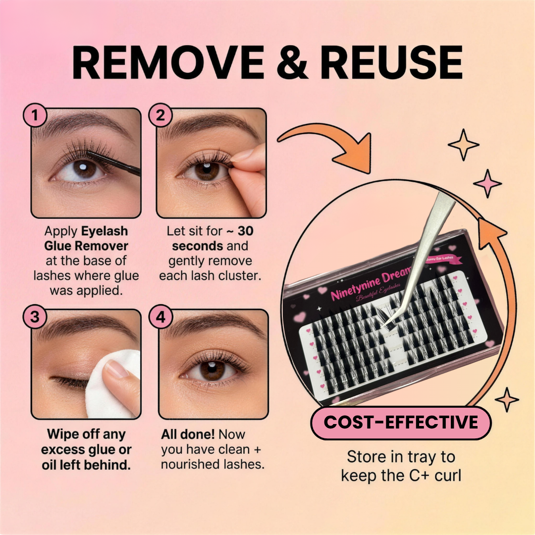70PCs Bunny Ear Lashes