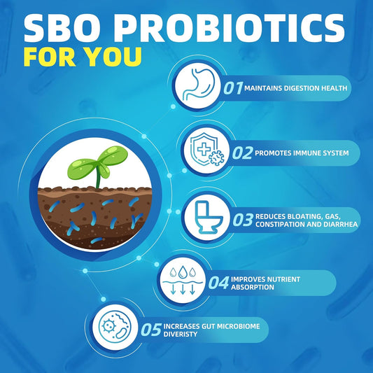 SBO Probiotics with Prebiotic Fiber, 60 Billion CFUs, 90 Veggie Capsules