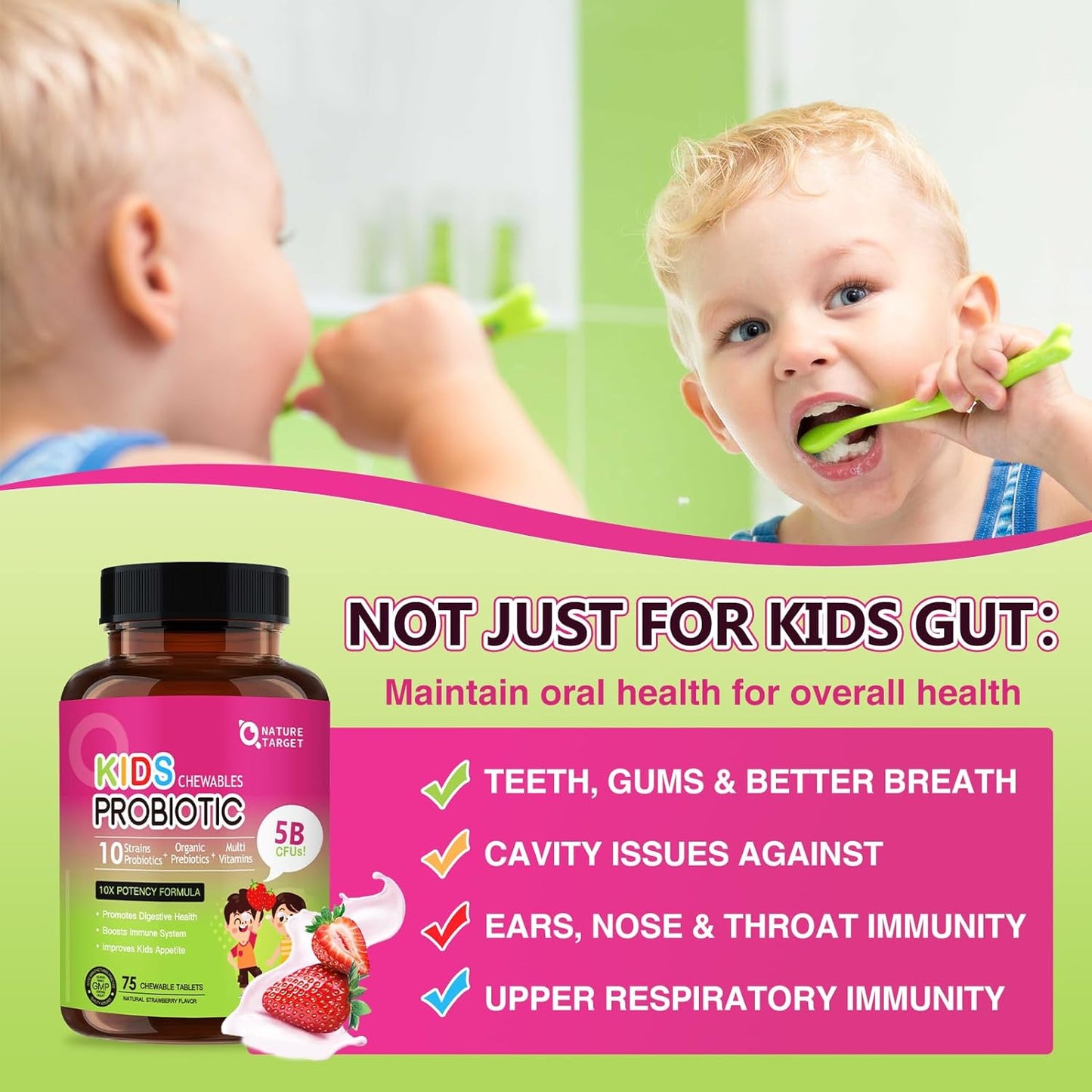 Kids Probiotic + Multivitamin, 5 Billion CFUs, 75 Tablets