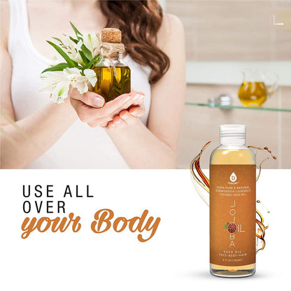 Aceite de jojoba dorado 100% puro y natural, 6 oz