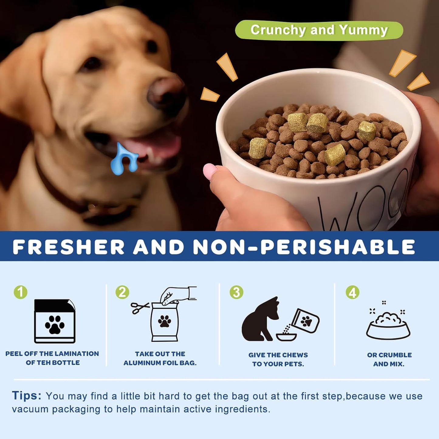 Omega 3 Fish Oil for Dogs & Cats, Salmon Flavor, 120 Chews