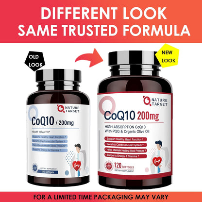 CoQ10 + PQQ + Olive Oil, 200mg, 120 Softgels