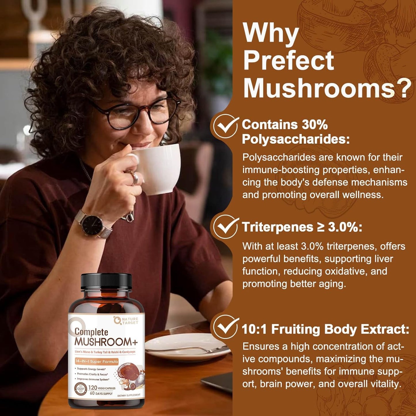 14-IN-1 Mushroom Complex with Lion's Mane, 120 Capsules