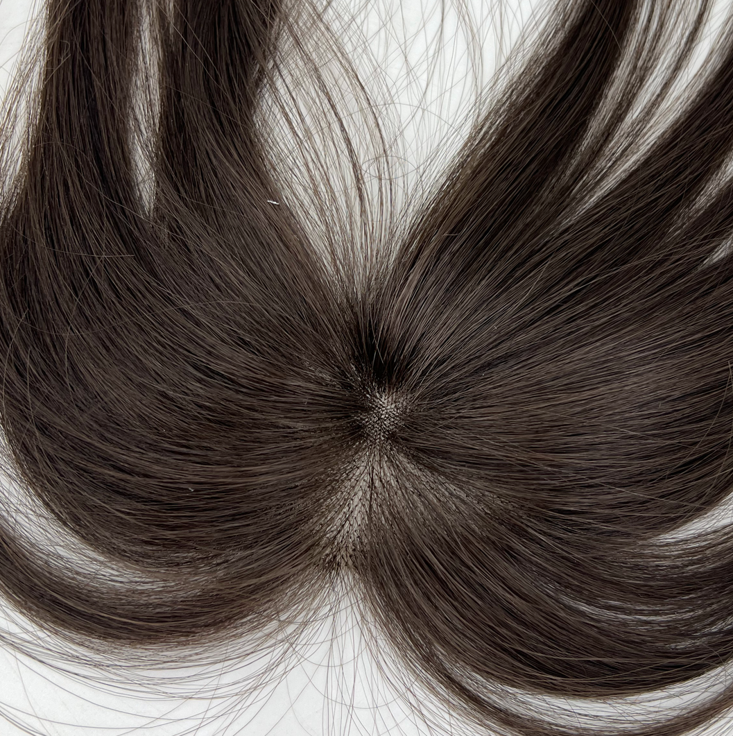 JBEXTENSION 10 Inches Topper Four Thousand Hand Tied Clip in Synthetic Fiber Topper Hair Piece Hair with Bangs for Women Clip in Top Crown Hair Clip on Toupee Hairpiece for Slight Hair Loss/Thinning Hair Topper 4000