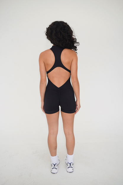 I am Limitless Zipper Bodysuit in Black