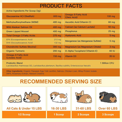 Glucosamine Joint Supplement for Dogs & Cats, 90 Scoops